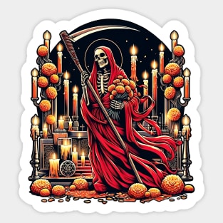 Santa Muerte Rojo Red Saint Death Sticker